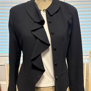 Liz Claiborne Black Ruffled Blazer